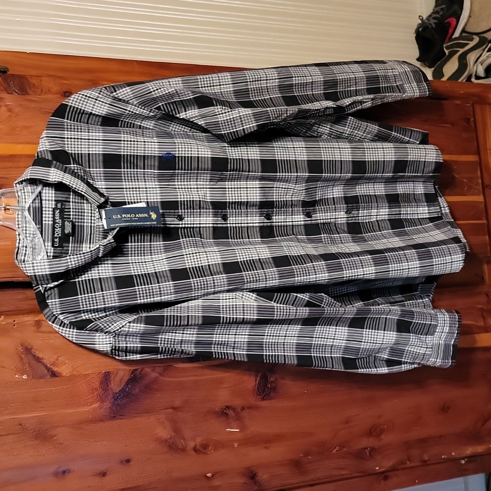 US Polo Assn. Mens Long Sleeve Button Up shirt size XXL blue pony